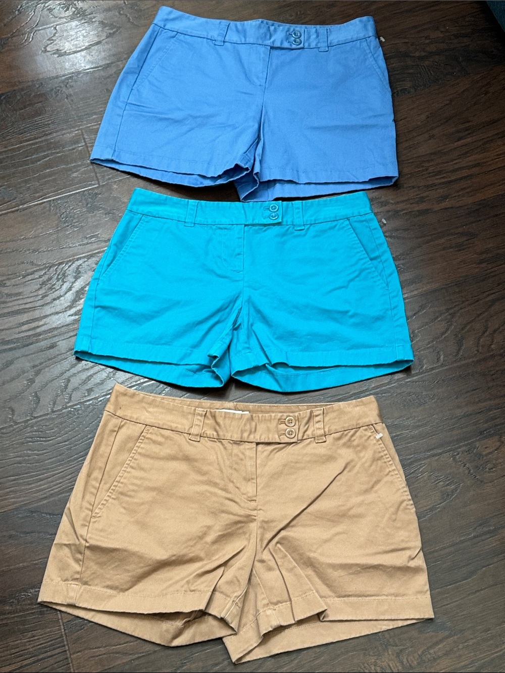 Vineyard Vines 3 Piece Women’s Flat Front Shorts — Blue, Teal, Tan
